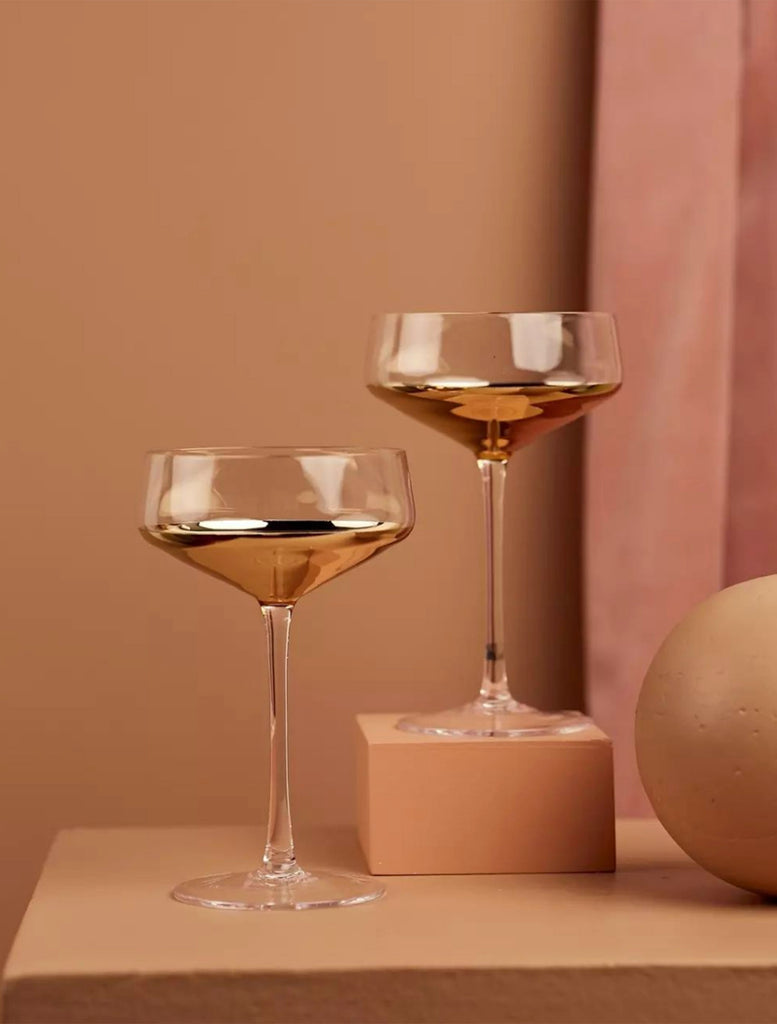 Coupe Estelle Gold Cocktail Glassware - Set of 2